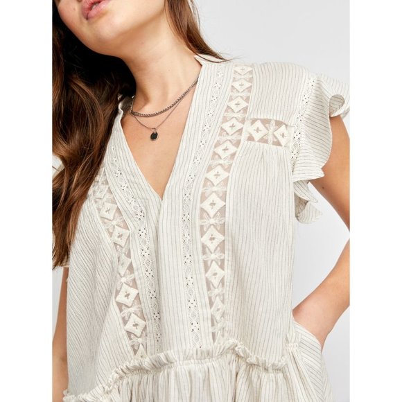 🎉LAST CHANCE🎉 NWT Free People Baby Blues Tunic / Cream Combo - Picture 7 of 9